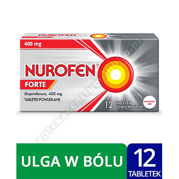 Nurofen Forte ibuprofen 400 mg leki przeciwbólowe 12 tabletek powlekanych