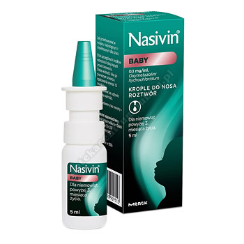 Nasivin Baby  0,01% 0,1mg/ml krople do nosa dla niemowląt powyżej 3 miesiąca do 1 roku