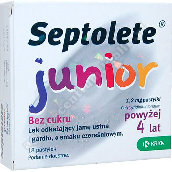 Septolete Junior (Cherry) pastyl.  1, 2mg 18