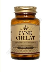 SOLGAR Cynk chelat aminokwasowy 100 tabletek