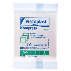 Kompresy gaza jałowa 17 nitkowa 8 warstw 5x5 cm 3szt.  *