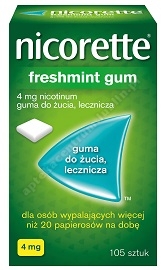 Nicorette Freshmint Gum 4mg 105 sztuk