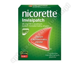 Nicorette Invisipatch( Semi Trans.) 25mg/16h x 7 plastrów