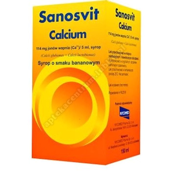 Calcium syrop Sanosvit smak bananowy 150ml