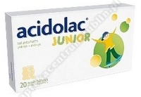Acidolac Junior x 20 misiotabletek po 2,8g (biała czekolada)