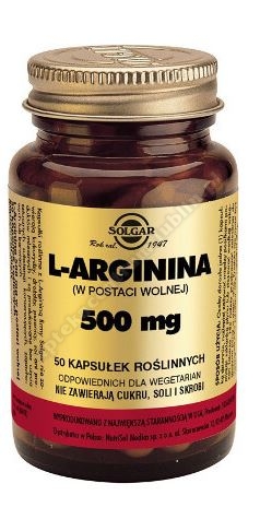 SOLGAR L-Arginina kaps. 0,5 g 50 kaps.