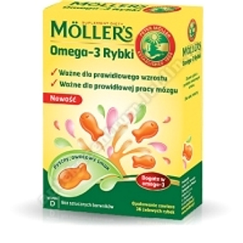 MOLLERS Omega-3 Rybki 36 żelowych rybek