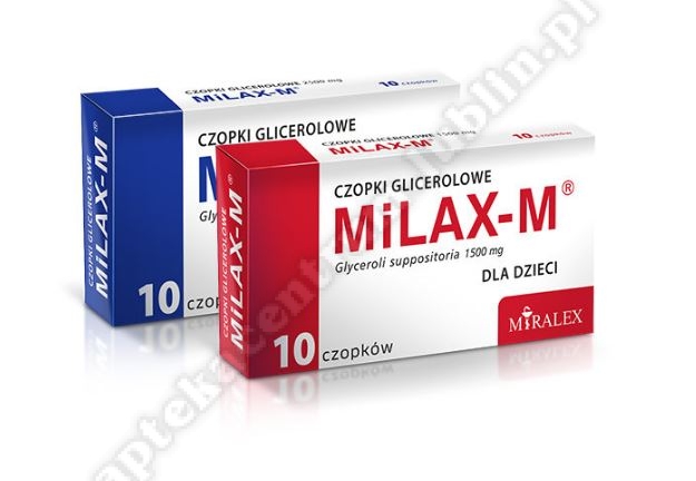 Czopki glicerolowe dla dorosłych MiLAX-M 10 czopków 10 x 2,5g (2 blist.po 5 sztuki)