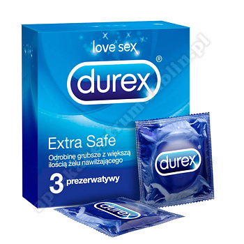 Durex prezerwatywy Extra Safe 3 szt grubsze nawilżane