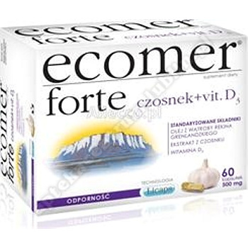 Ecomer Forte czosnek+Vit. D3 0, 45g+0, 05g x 60 kapsułek