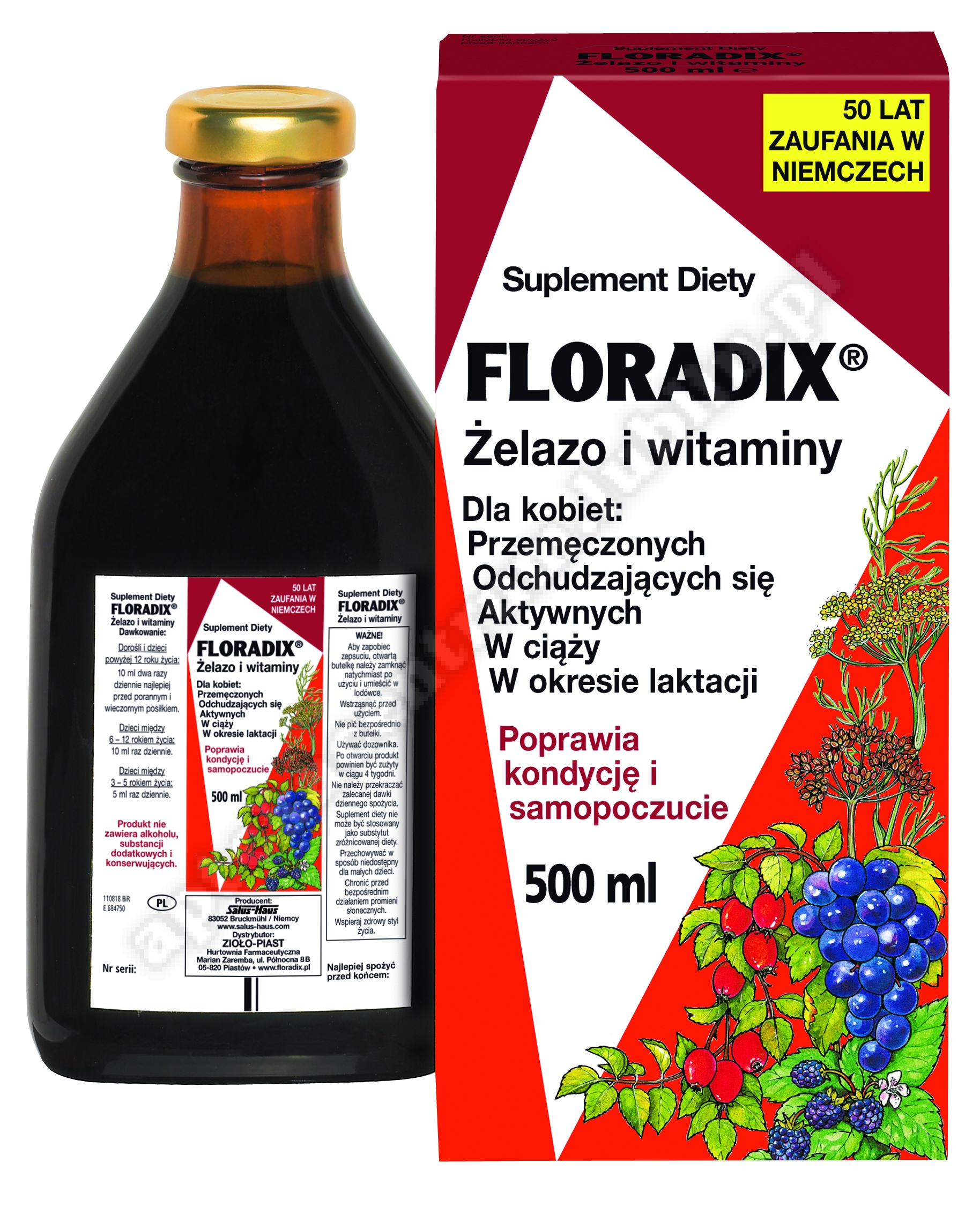 FLORADIX Żelazo i witaminy płyn 500 ml