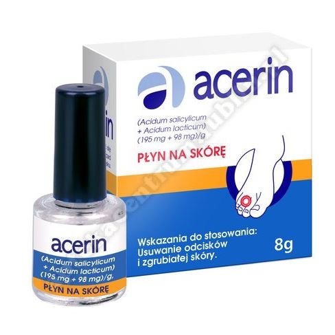 Acerin płyn do usuwania odcisków i zgrubiałej skóry, do stóp 8g data ważności 28.02.2023r