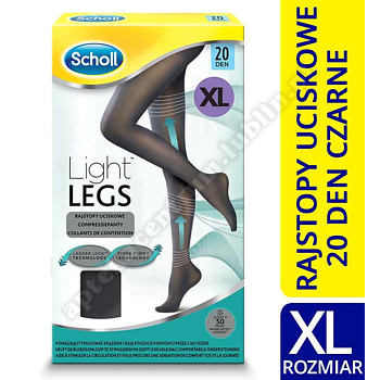 SCHOLL rajstopy uciskowe Light Legs 20 DEN czarne rozmiar XL (letnie)