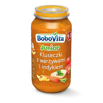 BoboVita Obiadek kluseczki z warzywami i  indykiem  250g