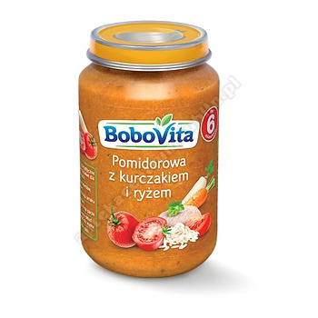 BoboVita Zupka tradycyjna pomidorowa z  kurczakiem i ryżem 190 g