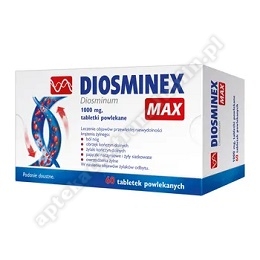Diosminex Max 1 g x 60 tabletek+Diosminex Szybka ulga dla nóg Żel 100ml GRATIS