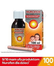 Nurofen dla dzieci Forte ibuprofen zawiesina 200 mg na 5 ml o smaku truskawkowym 100 ml