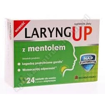 Laryng up z mentolem 24 tabletki do ssania