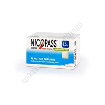 Nicopass 1, 5 mg do ssania o smaku świeżej mięty 96 pastylek