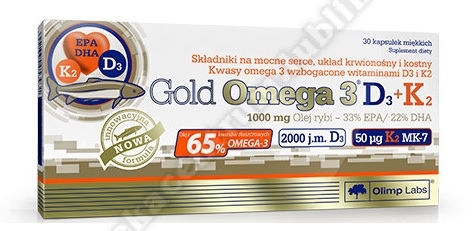 OLIMP Gold Omega 3 D3+K2 kaps.  30 szt. 