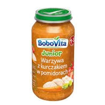 BoboVita Obiadek warzywa z kurczakakiem w pomidorach Data wazności 19, 08, 2018