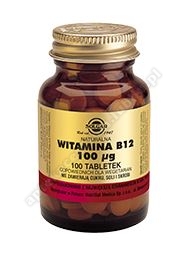 SOLGAR Witamina B12 naturalna 0, 1mg 100 tabletek