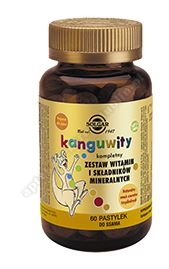 SOLGAR Kanguwity witaminy i minerały smak owoców tropikalnych 60 pastylek do ssania