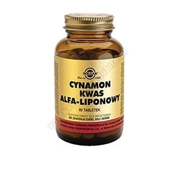 SOLGAR Cynamon i kwas alfa-liponowy 60 tabletek