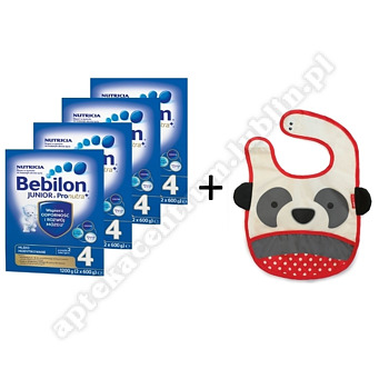 Bebilon 4 z Pronutra Mleko 1200G X 4 SZTUKI + Śliniaczek Zoo skip hop Panda