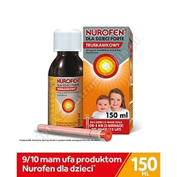 Nurofen dla dzieci Forte ibuprofen zawiesina 200 mg na 5 ml o smaku truskawkowym 150ml leki przeciwb