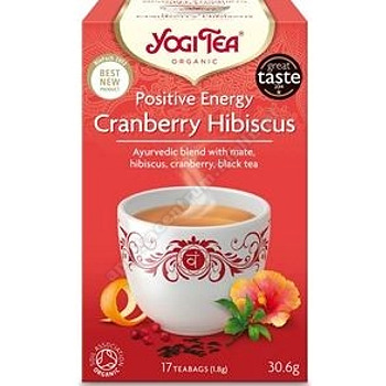 Herbatka pozytywna energia żurawina- hibiskus BIO (17x 1, 8g) YOGI TEA