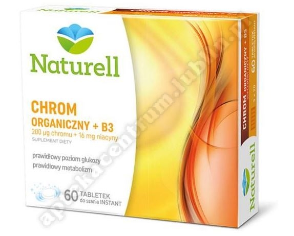 NATURELL Chrom Organiczny +B3 60 tabl. do ssania