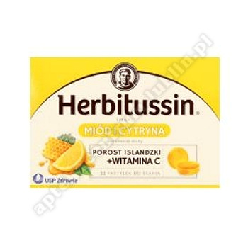 Herbitussin Miód i Cytryna porost Islandzki 12 past. 
