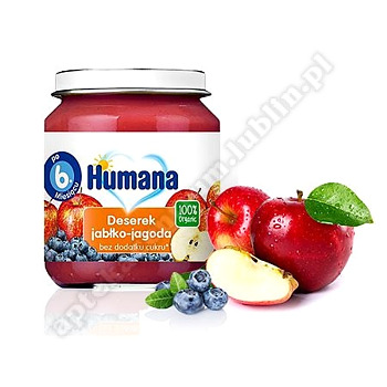Humana 100% Organic Deserek jabłko-jagoda