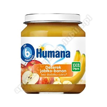Humana 100% Organic Deserek jabłko-banan 