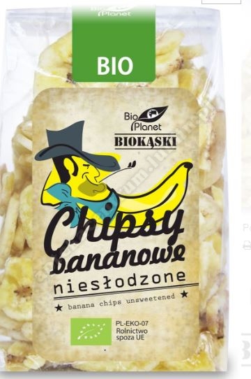 Chipsy bananowe niesłodzone BIO 150g BIO P