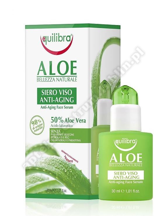 Equilibra Aloesowe przeciwstarz. serum d/tw z kwasem hialuronowym 30ml+oczyszczajaca maska z węglem