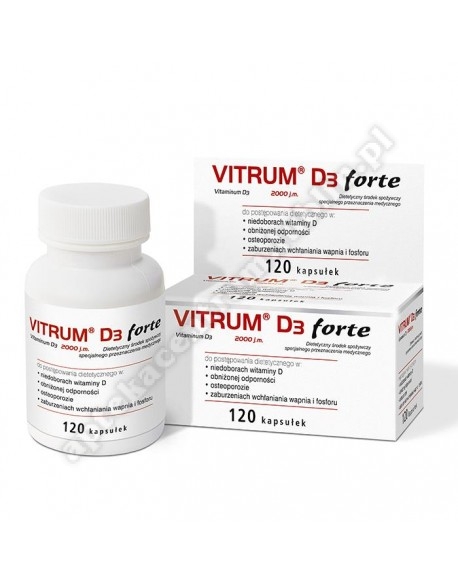 Vitrum D3 Forte kaps. 0,05mg D32000j.m. 120 kaps+Vitrum D3 Forte 120 kaps Gratis!!!