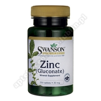 Swanson Cynk Glukonian 30 mg 250 tabl