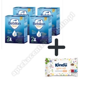 Bebilon 2 Advance Pronutra 1000g po 6 miesiącu 4 pack x1000g+Chusteczki Kindii Extra Soft 60szt.GRAT