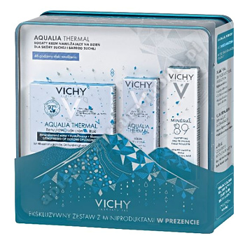 VICHY XMAS19 AQUALIA THERMAL krem nawil.  50ml+Vichy Mineral 89 booster10ml,  Vichy aqualia serum 3ml