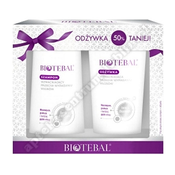 BIOTEBAL Pakiet promocyjny szampon 200ml+Biotebal odżywka p/wypad.  wł. 200ml