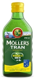 Mollers Tran Norweski cytrynowy płyn 250m-data waznosci 31.08.2024-dostepne 1 op
