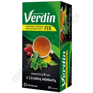 Verdin Fix z czarna herbatą zioła do zaparzania 20 sasz
