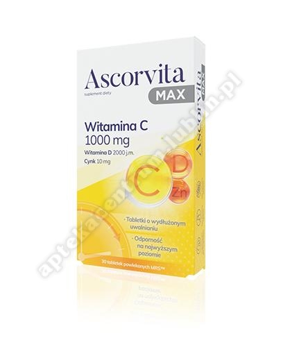 Ascorvita MAX tabl. powl.  30 tabl.  * + gratis Ascorvita Max Mus  zestaw