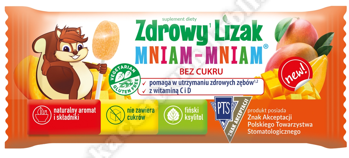 Zdrowy lizak MINAM-MNIAM mango