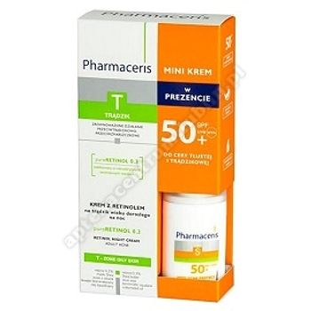 PHARMACERIS T+S Zestaw Krem Retinol 40 ml+krem dla skóry tra, SPF 50 +15 ml