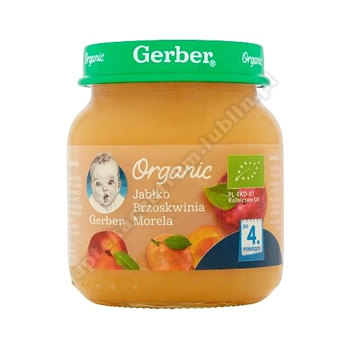 GERBER Organic Jabłko Brzoskwinia Morela 125 g