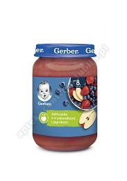 GERBER Deser jabłuszka z truskawkami i jagodami po 8 miesiącu - 190 g data 02.2024