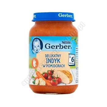 GERBER Obiadek delikatny indyk w pomidorach po 6 miesiącu - 190 g